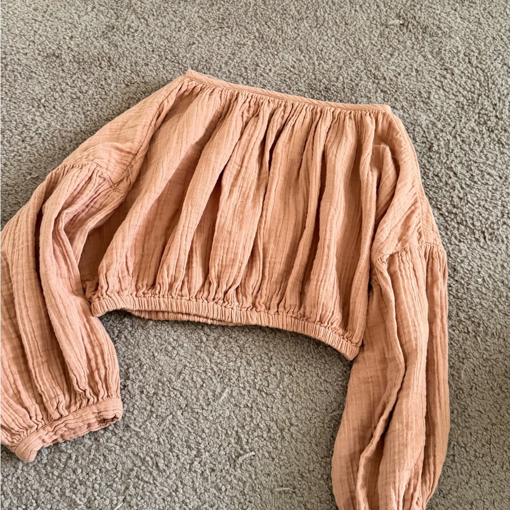 Peach Long Sleeve Blouse